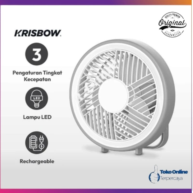 Krisbow 6 Inci Kipas Angin Dengan Lampu Darurat/kipas angin emergency/kipas angin