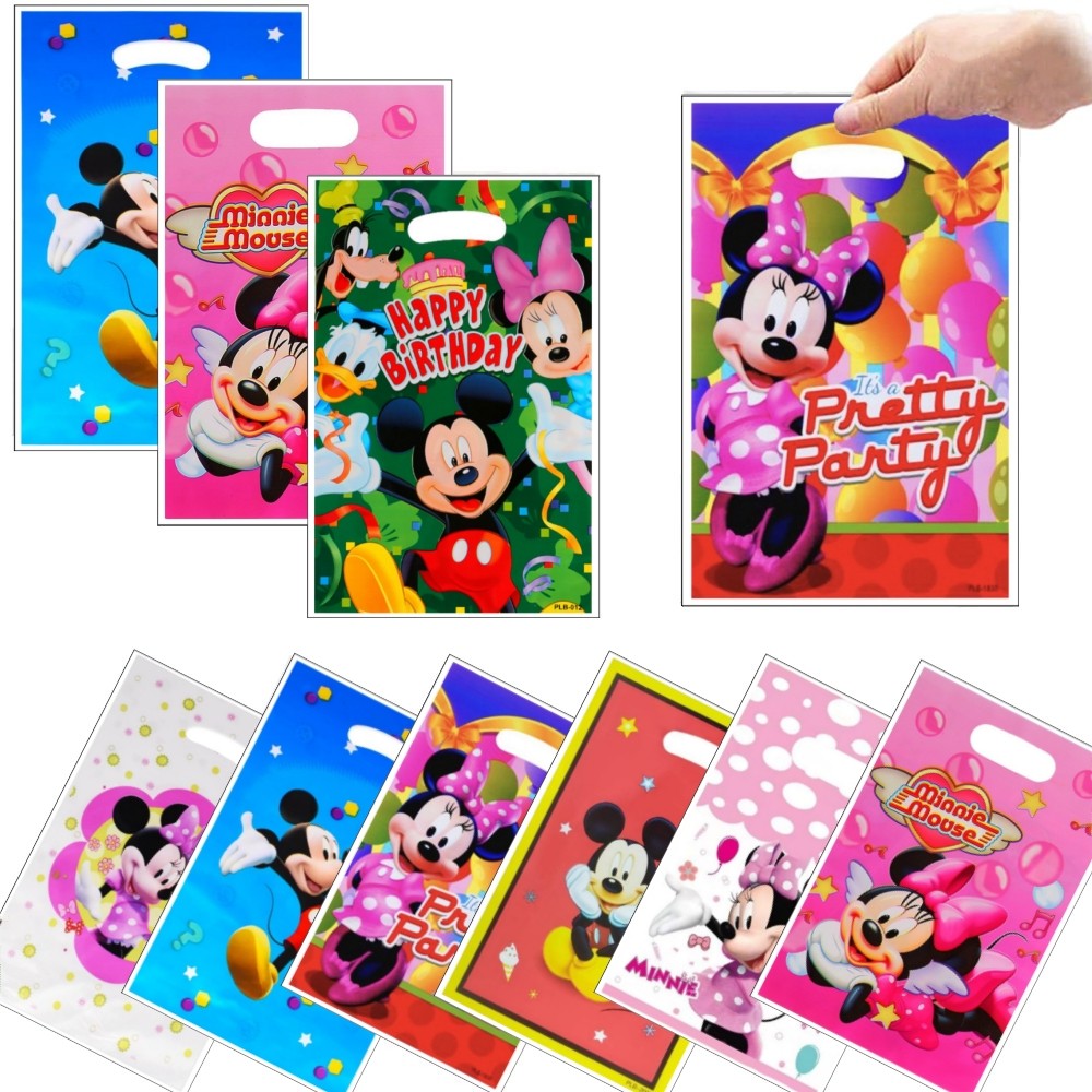

Disney Mickey Minnie Party Gift Bags Mouse Theme Plastic Candy Bag Child Party Loot Bag Kids Birthday Party Favor Supplies Decor