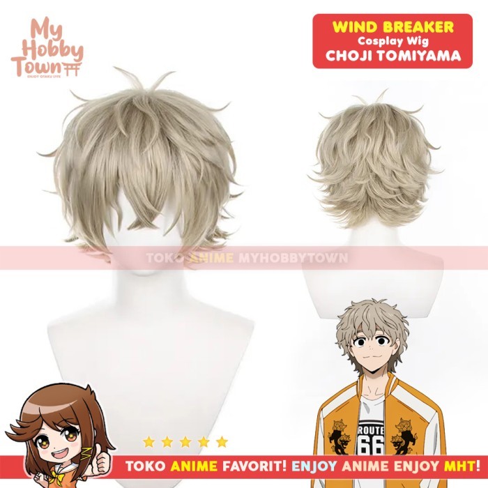 Wig Cosplay Anime Wind Breaker Choji Tomiyama Rambut Palsu