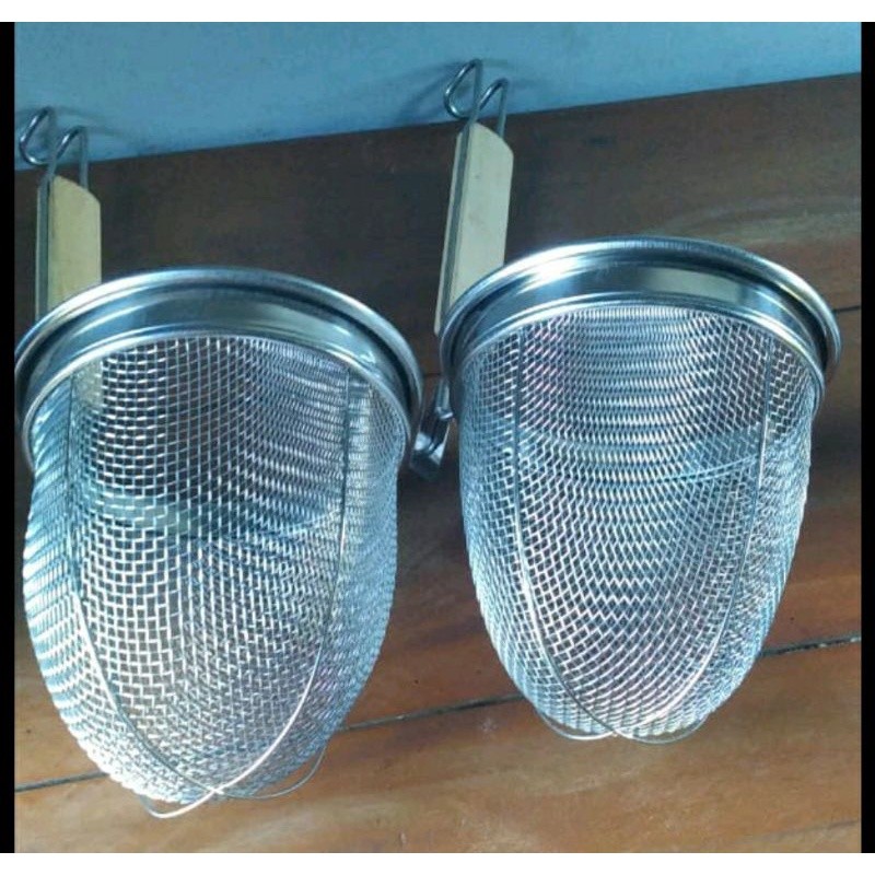 Saringan Mie Ayam | Saringan Mie Kocok | Saringan Stainless Saringan Mie gagang Kayu Saringan Dapur