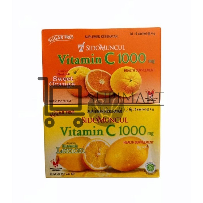 

Vitamin C 1000 mg SidoMuncul 4gr Isi 6pc Extra Lemon Suplemen Kesehatan