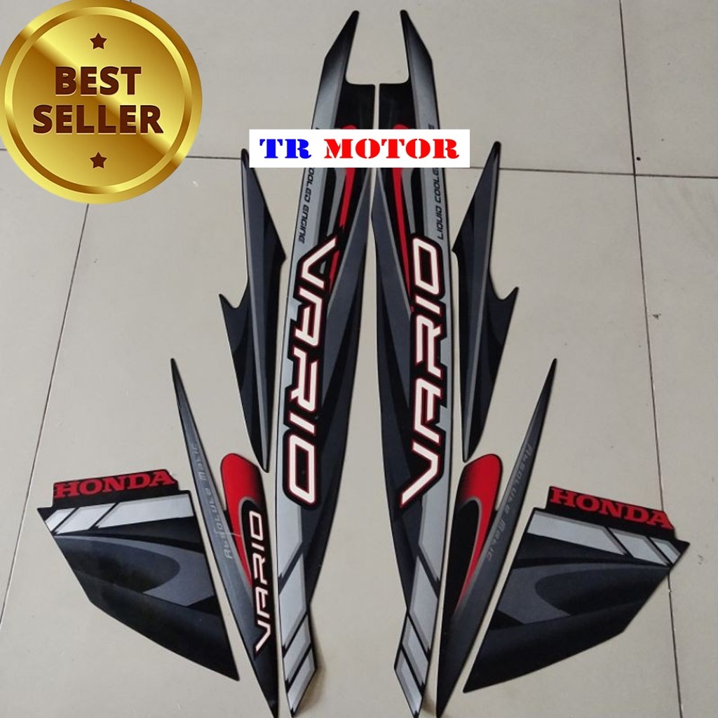 Striping stiker polet list motor honda vario 110 karbu 2009 hitam standar