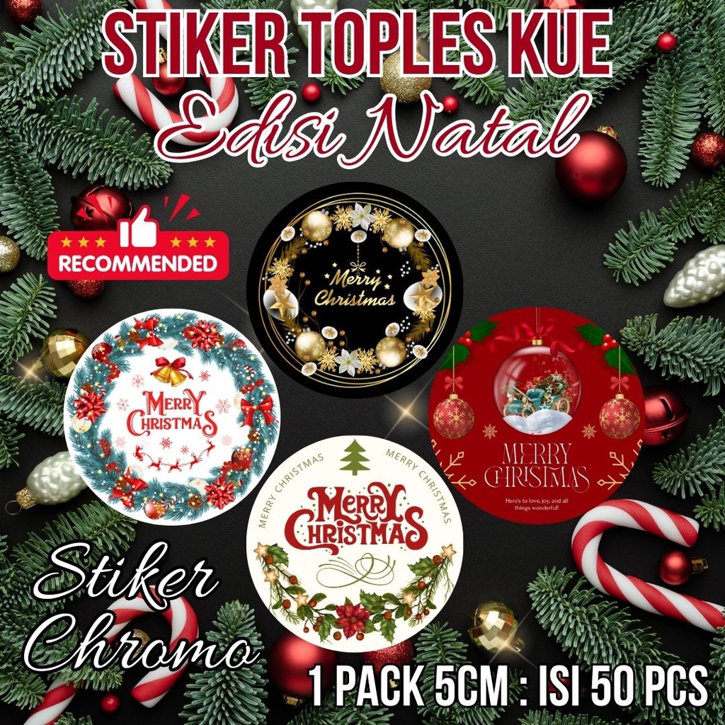 

Stiker Bulat Untuk Jajan Edisi Natal / Stiker makanan / Stiker Cutingi