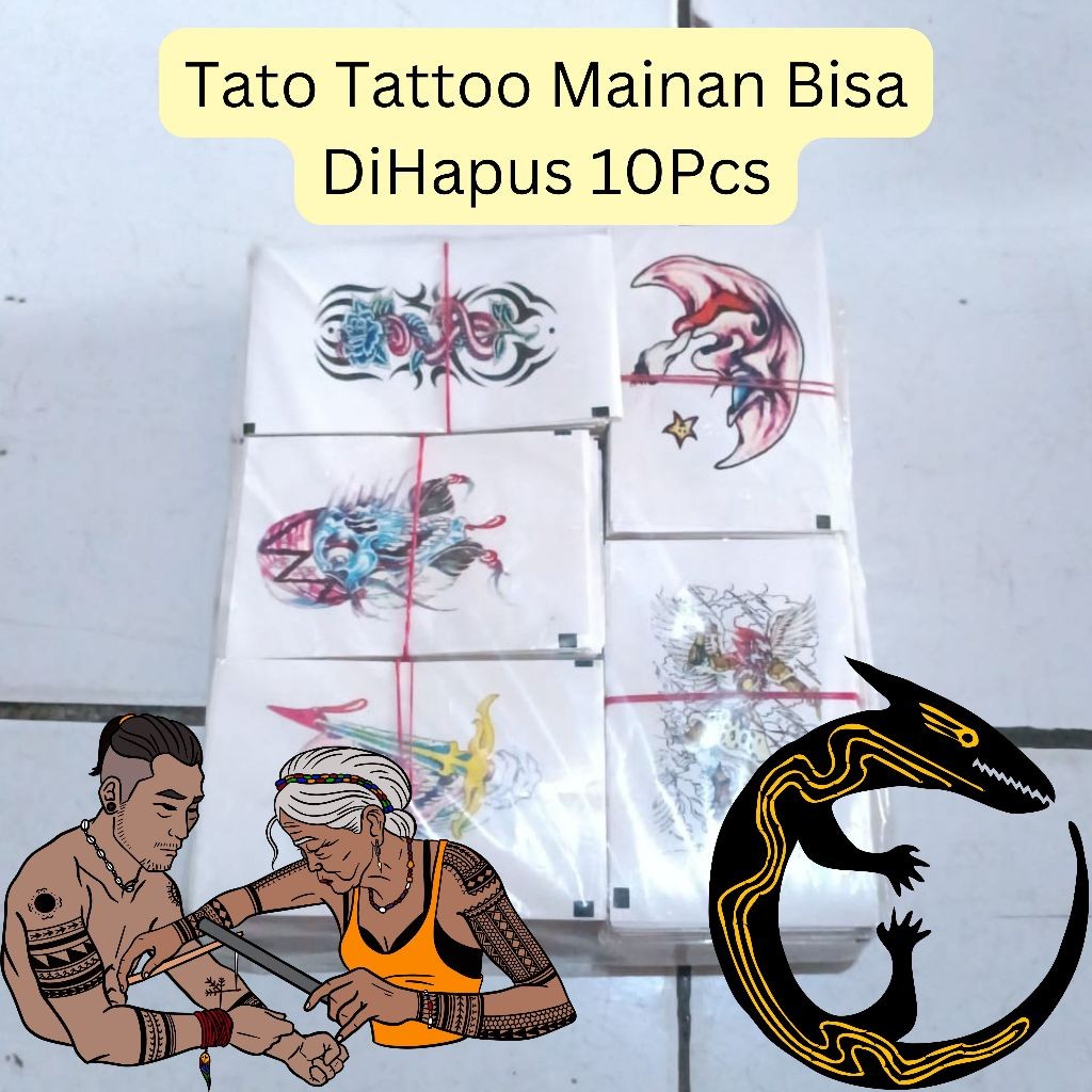 TATTOO TATO TEMPEL SEMENTARA BISA DIHAPUS KECIL 10PCS