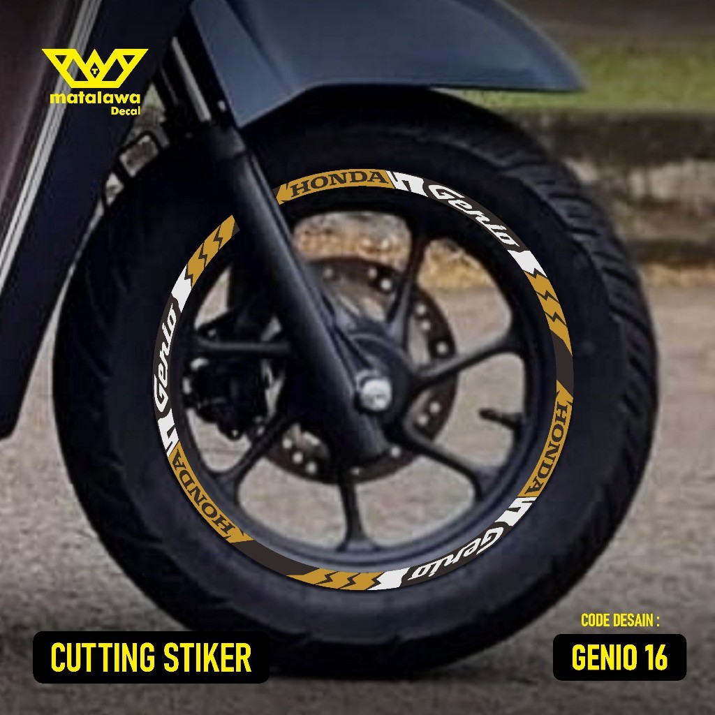 CUTTING STICKER VELG NEW GENIO 2021 2022 2023  RING 12 STIKER LIS  VARIASI VELG HONDA GENIO 16