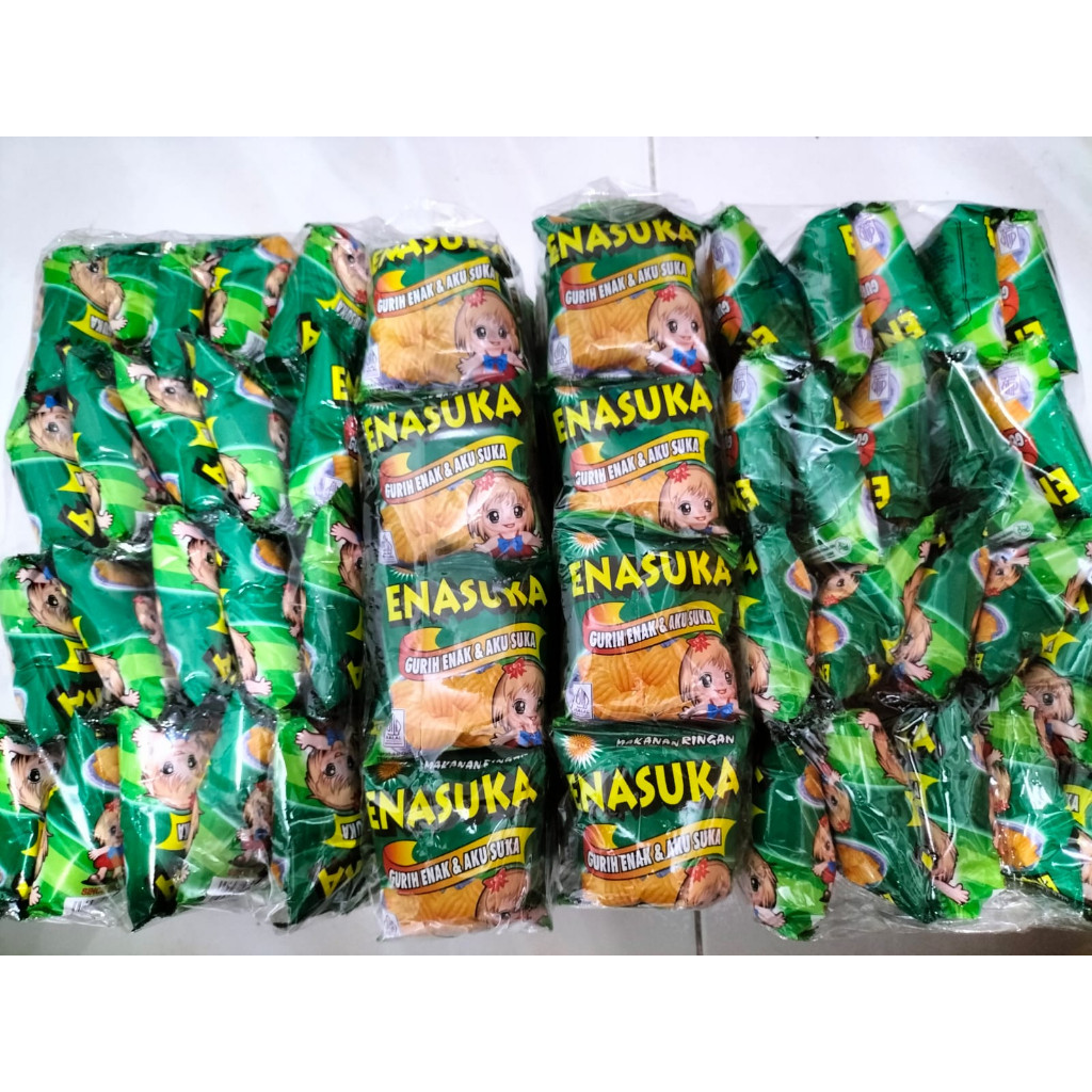 

Snack Jadul Kerupuk Enasuka 1 pack isi 10 bungkus kecil/pang pang/kripik ciki jadoel/Cemilan Gurih Enak