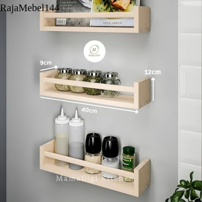 

Rak Dinding Dapur Floating Shelf Rak Ambalan Kayu Serbaguna - 40cm laris manis
