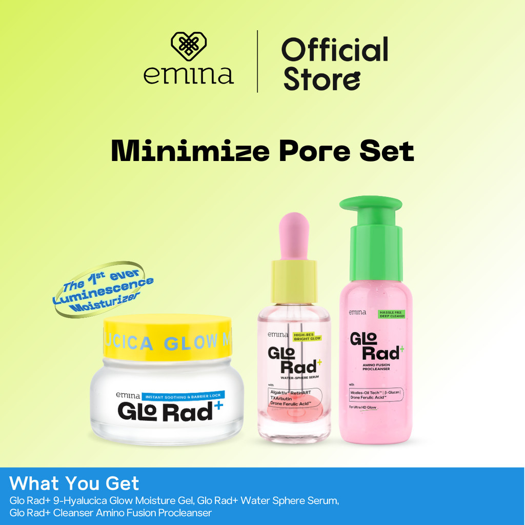 Emina GloRad+ Hyalucica Moisturizer Gel - Pelembab Wajah Glow in The Dark Memperbaiki 5 Level Skin B
