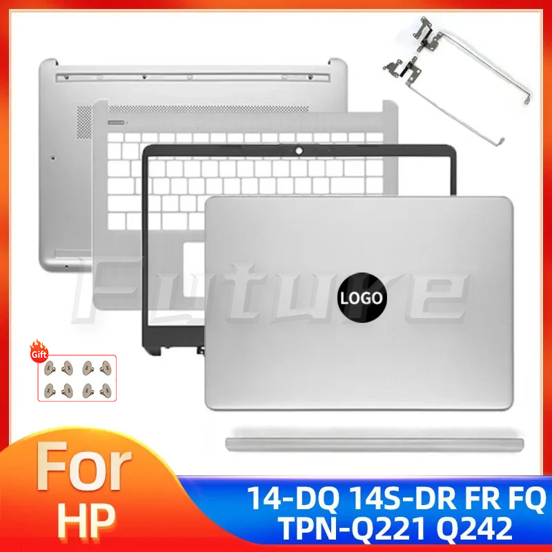 

New LCD Back Cover Front Bezel Palmrest Bottom Case Hinges Top Lower Cover For HP 14-DQ 14-DR 14S-DR 14S-FR 14S-FQ TPN-Q221