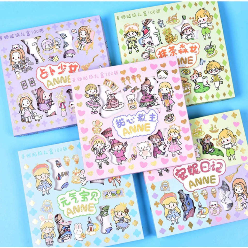 

Sticker Anne 100pc stiker momo Scrapbooking DIY Serpihan Alat Tulis Dekoratif Sticker Lucu Imut Stiker Kartun Lucu Beruang Kelinci