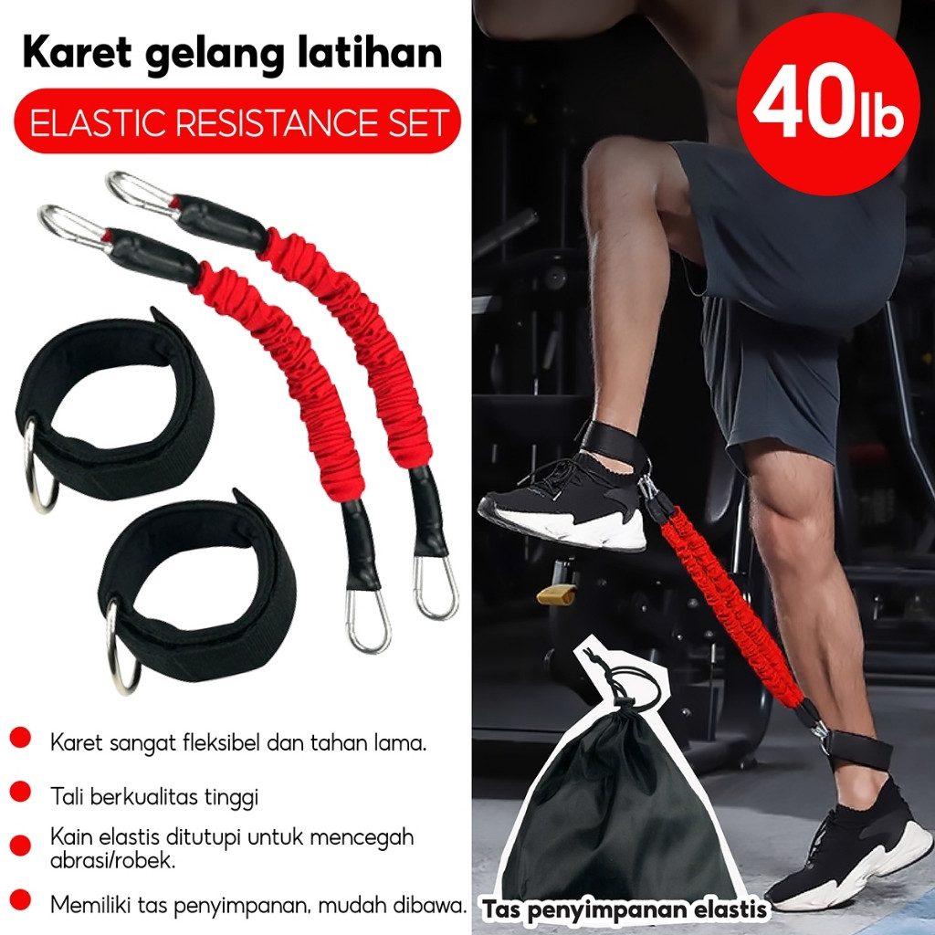 BG SPORT Resistance Bands Yoga One Set Power Resistance Set Tali Pembantu Fitness Gym Power FREE TAS
