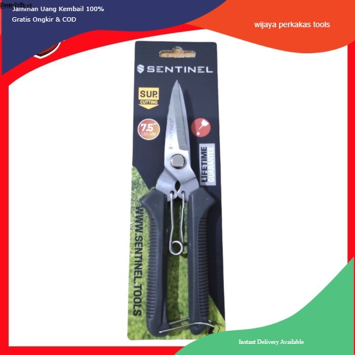 SENTINEL GUNTING SERBAGUNA 8INCH GUNTING DAHAN LURUS TAMAN STAINLESS