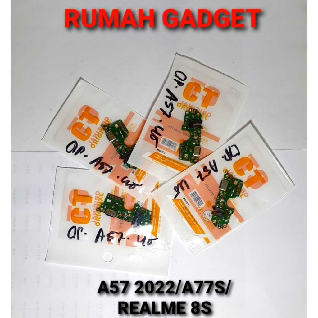 flexible konektor cas papan cas connector charger Oppo a57 2022 / Oppo A77s + IC Original