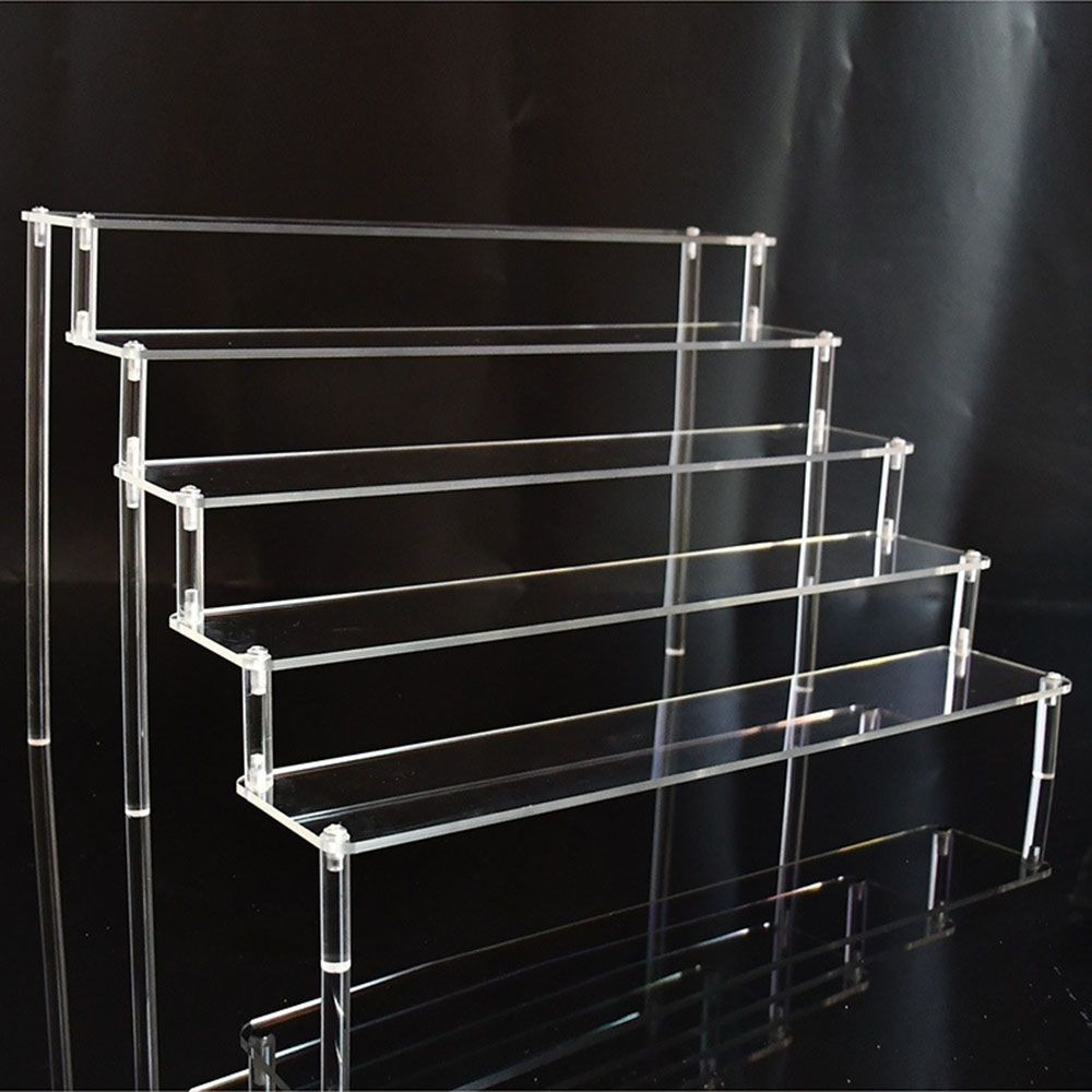 

1-5 Tier Acrylic Display Stand Durable Display Rack For Cupcake Perfume Doll Transparent Trapezoidal Blind Box Storage Shelf