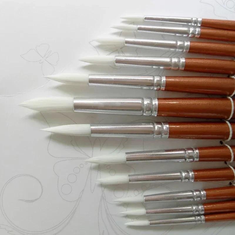 

12Pcs/lot Paint Brush Set Art Drawing Brushes Wooden Handle Brushes For Acrylic Painting Supplies