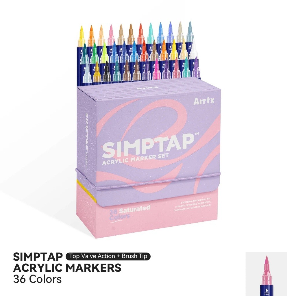 

NEW PRODUCT ARRTX 36 COLORS SIMPTAP ACRYLIC MARKER TOP VALVE JAVABSJSG