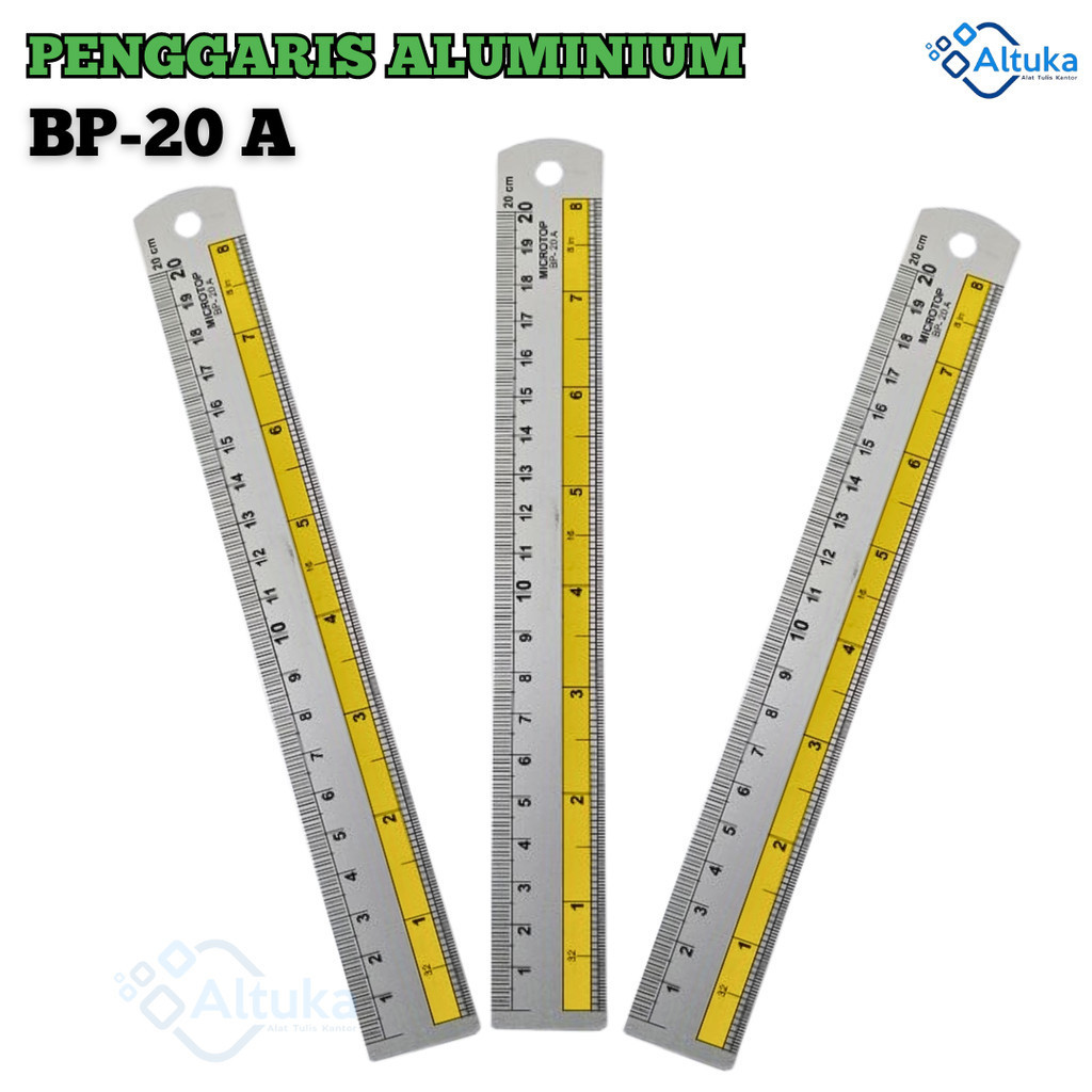 

Penggaris Besi Aluminium 20cm / Microtop Conversion Table / Penggaris Aluminium BP20 A