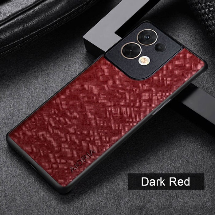 PREMIUM QUALITY - OPPO RENO 8 PRO / RENO 8 PRO+ SOFT CASE CANVAS CROSS PATTERN - Merah, RENO 8 PRO+