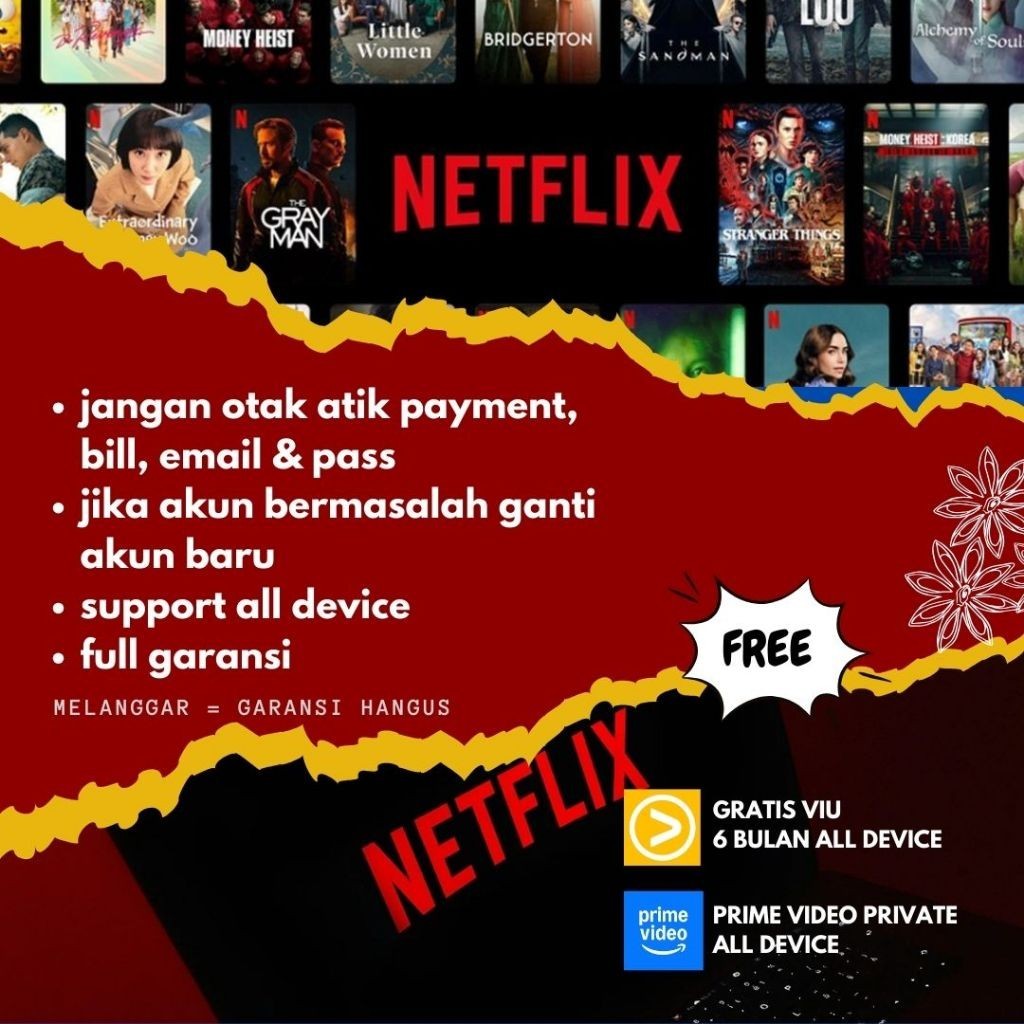 Netflix Resmi Legal 1p 1u Harian Bergaransi & Aman#1 kasihbocil