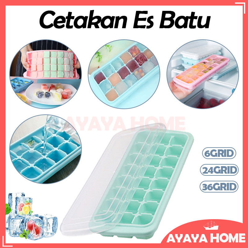 Cetakan Dengan Penutup/Silicone Ice Cube Tray Mold Dengan Penutup