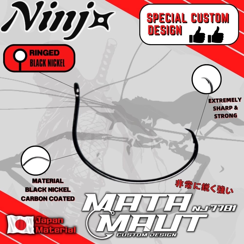 AR67K Ninja Mata Maut NJ-7781 Prawn Hook Mata Kail Udang Galah