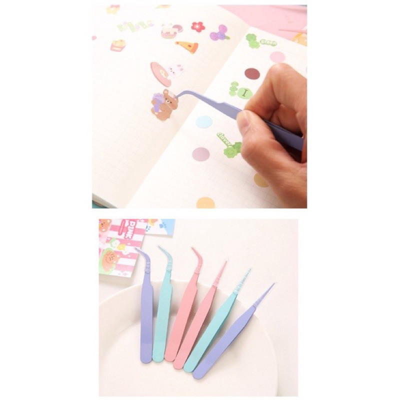 

(TOS) [Penjepit tweezer bengkok , Capitan pinset stiker kerajinan tangan