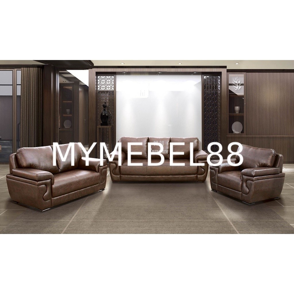 [MYMEBEL88] Termurah TITOV Montana Sofa Tamu Kulit Modern Mewah Set 321 - Sofa Tamu Kulit Set 321 - 