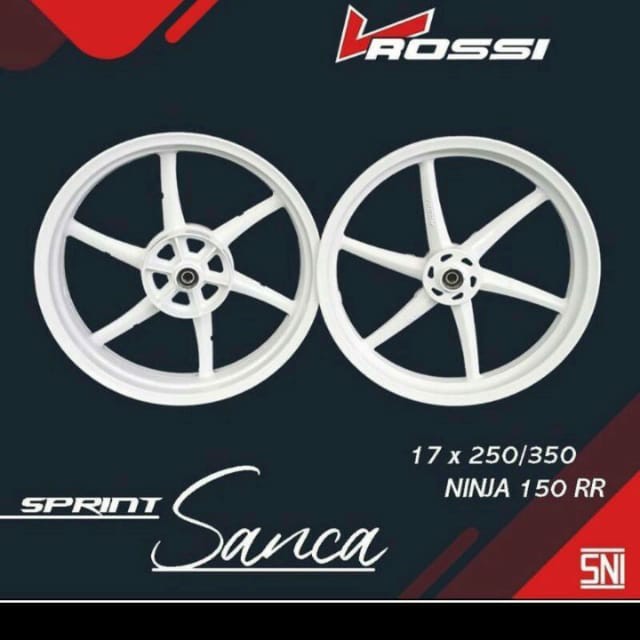 Velg Racing for Ninja 150RR sprint Sanca model RCB 1set Uk 250/350 ring 17,,,3warna hitam,putih,gold