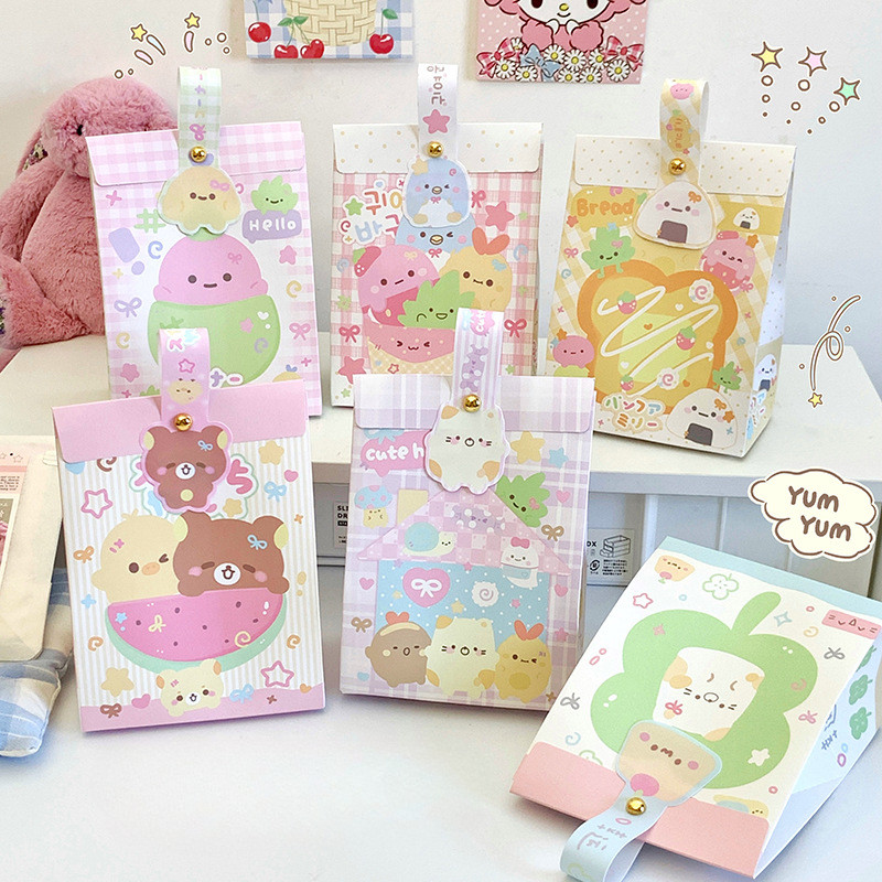 

[HARU] Cute Characters Handcarry Goodie Box With Handle Hampers Gift Packaging Bag Kantong