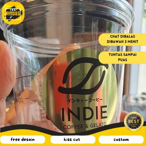 

INB SBGS 2-6 Sticker Cetak Stiker Logo Bahan Gold Custom Sticker Label Makanan Minuman