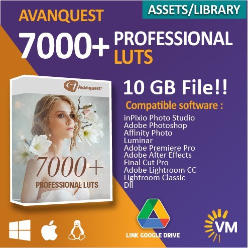 AVANQUEST 7000+ PROFESSIONAL LUTS 1.0.0 Premiere Pro Final Cut Pro After Effects LUT FILTER PLUGIN