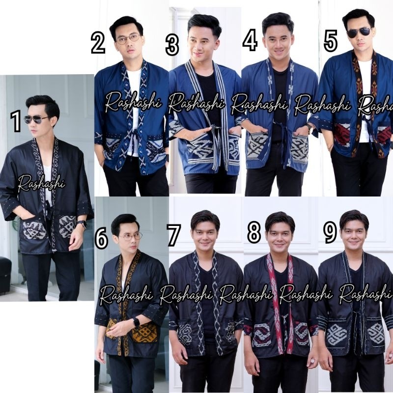 KAKKOI Outer kimono tenun pria outer cowok bahan tenun troso ori kombinasi katun toyobo warna dasar 