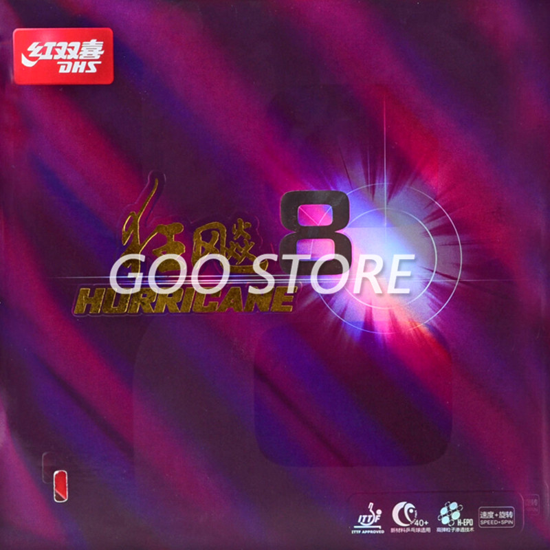 DHS Hurricane 8 Table Tennis Rubber DHS Hurricane-8 Pips-In Original DHS Ping Pong Sponge