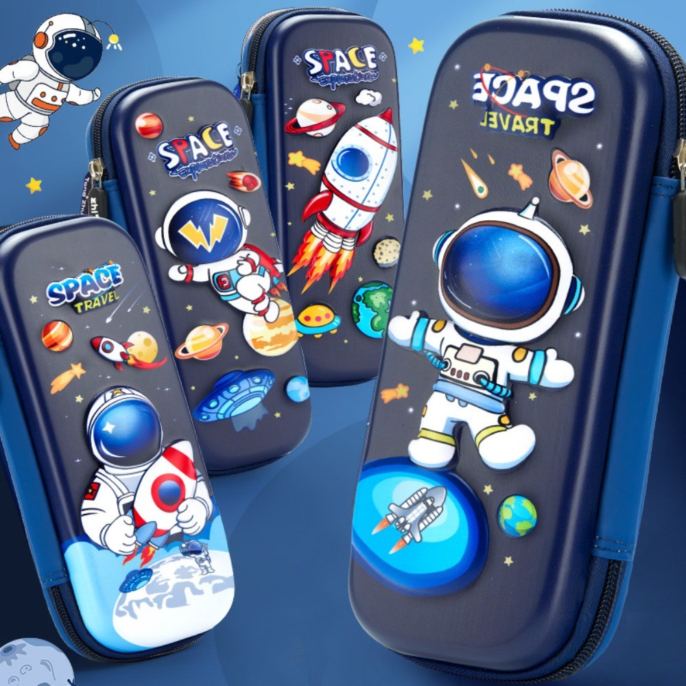 

Astronaut 3D Mermaid Pencil Case Zippered Rocket 3D Astronaut Pencil Box Cartoon Odorless 3D Space Pen Case Student Stationery