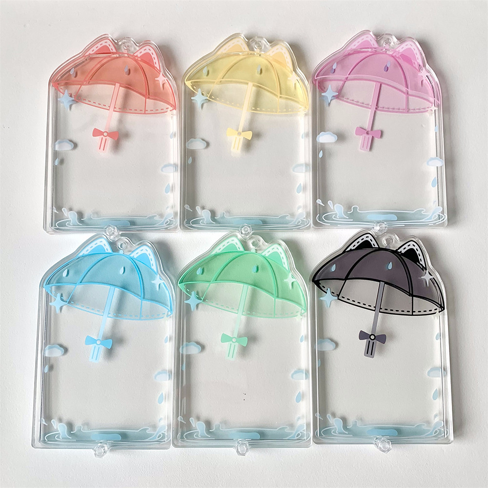 

INS umbrella Acrylic Photocard Holder Korean Ins Idols Photo Frame 3 Inch Cute Sweet Card Display Desktop Decor Card Sleeve
