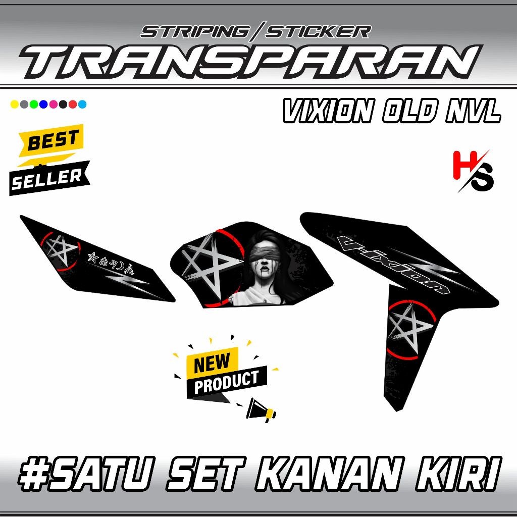 STIKER TRANSFARAN / STICKER STRIPING TRANSPARAN YAMAHA VIXION OLD NVL MOTIF VARIASI TERBARU ART VARI