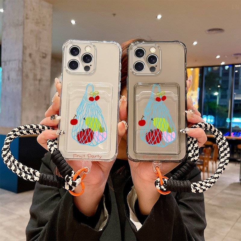 For iPhone 6 phone case 8//Plus/15 cartoon 14 lanyard Pro soft rubber Max anti drop Xs couple 13 cov