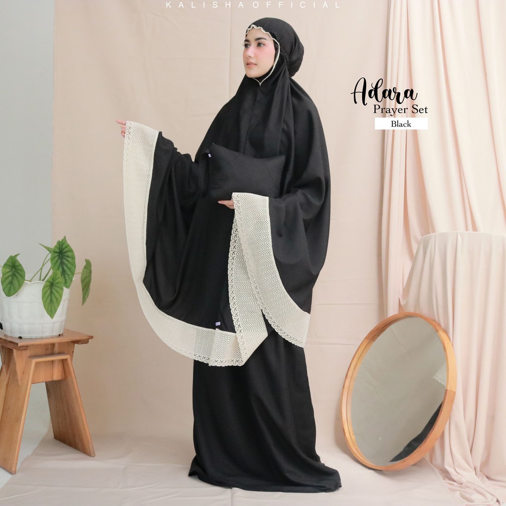 Kalisha Series - Mukena Adara Katun Polos Renda Jumbo Mukena Dewasa Premium