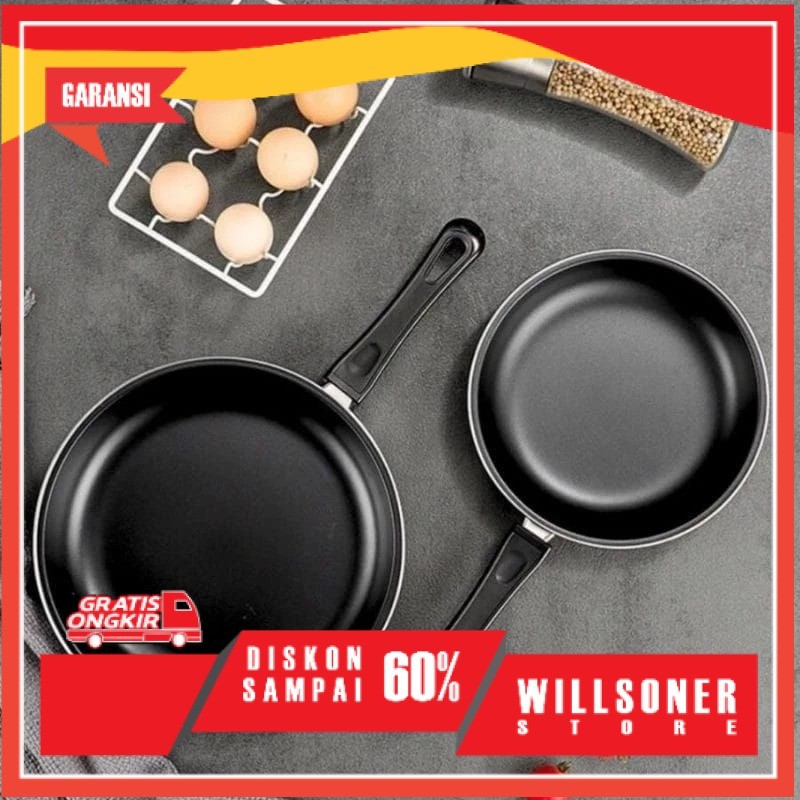 FRYPAN WAJAN TEFLON 1 SET ISI 2 / WAJAN PENGGORENGAN ANTI LENGKET
