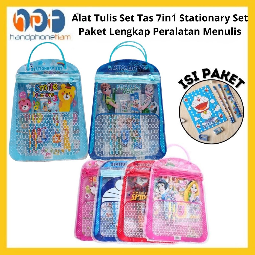 

Alat Tulis Set Tas 7in1 Stationary /Set Paket Lengkap Peralatan Menulis Anak Sekolah Alat Tulis lucu