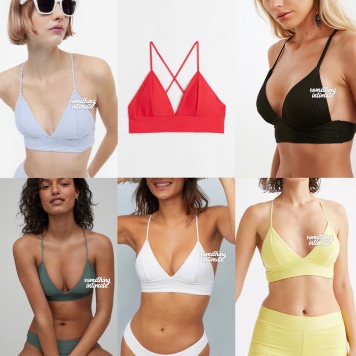 H&M Ribbed Tankini Padded Bikini Bra Hnm Swimwear Berenang Swmsuit Ori