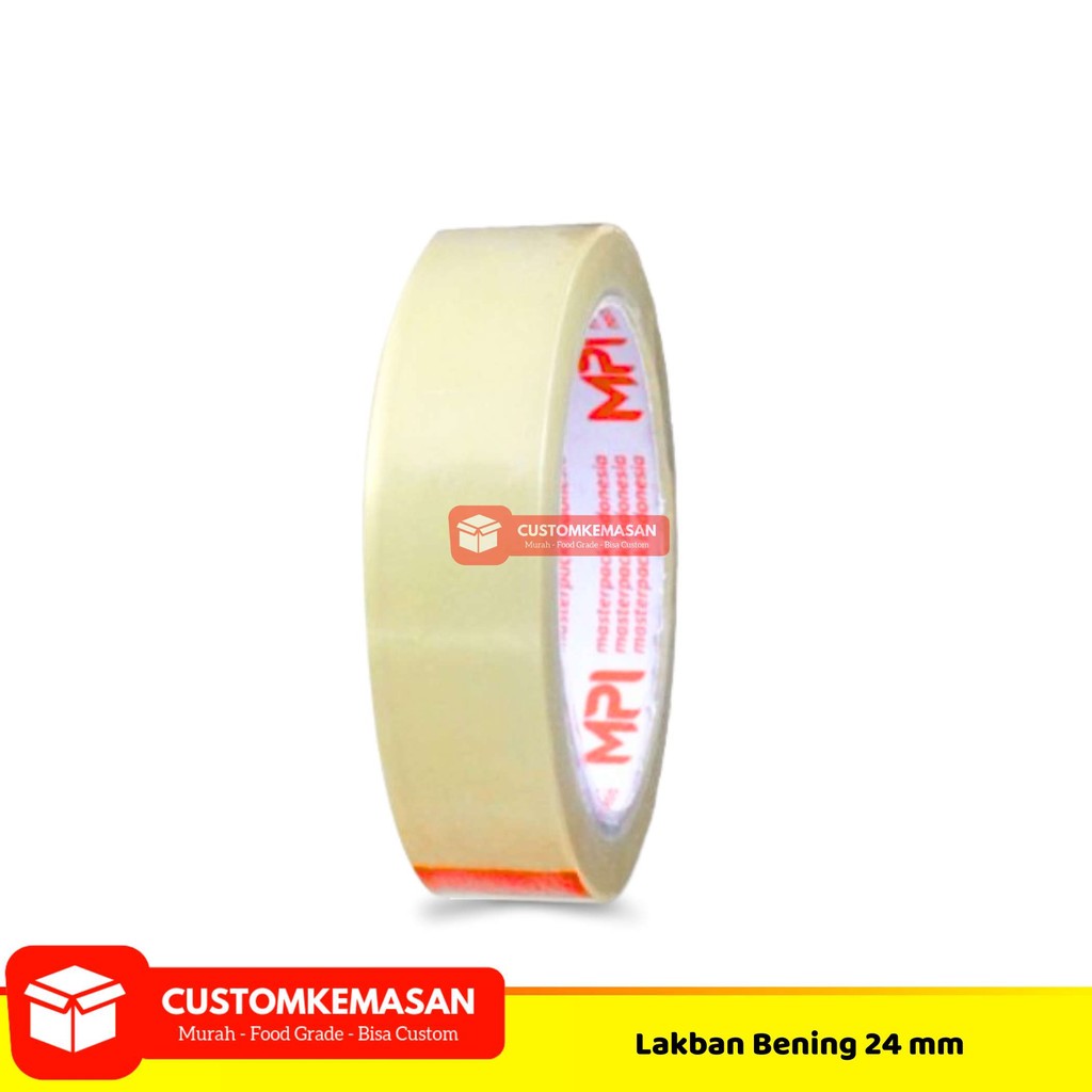 

Lakban bening 24 mm × 100 yard × 45 mikron / Lakban Bening / Solatip Bening