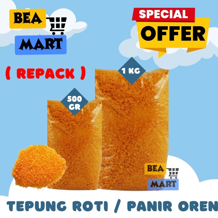 

Tepung Roti / Panir Oren 500gr 1kg | Bread Crumbs Repack 500 gr 1 kg - 1 kg