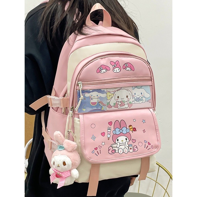Kinokimi - Tas Ransel / Tas Kuromi/Tas Sekolah Cinnamoroll Kapasitas Besar/Tas Sekolah Anime/Tas Kur