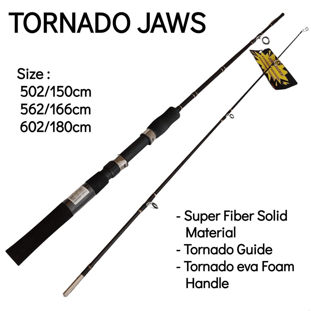 GPJ Joran Spinning Tornado Jaws 502  Panjang 150cm Mhs Fiber Solid Full Eva Tongkat / Tangkai Gayaha