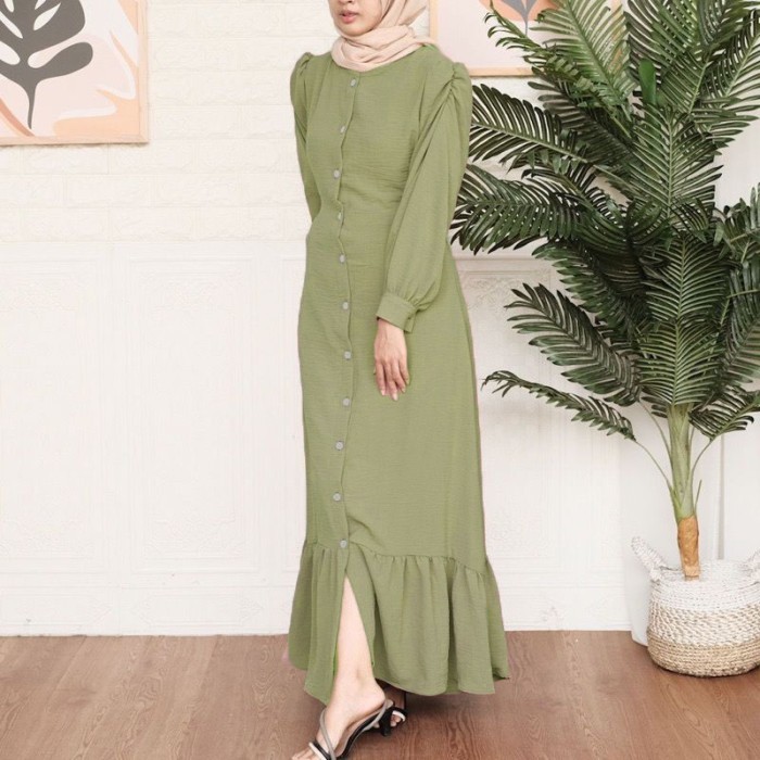 Almahyra Dress Crinkle Airflow Rufle - Pink