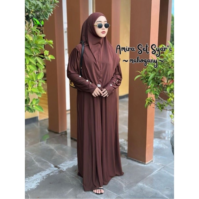 TERLARIS AMIRA SET HIJAB SYAR'I / SETELAN HIJAB GAMIS JUMBO / SET SYAR'I /SETELAN HIJAB JERSEY JUMBO