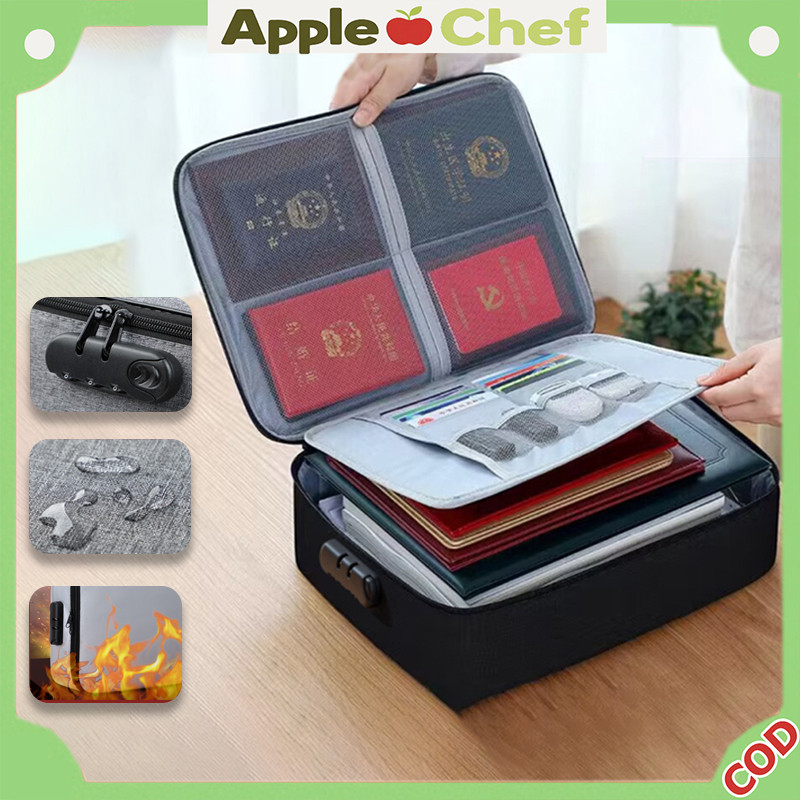 

AppleChef Tas Dokumen Tahan Api Dan Air Multifungsi Storage Bag Dokumen Paspor Dll Tempat Penyimpanan Sertifikat Travel Portable