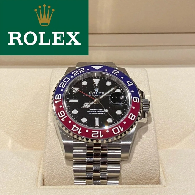 【Rolex 100% Asli】 Jam Tangan Rolex GMT Master II Asli M126710blro-0001 40mm Oystersteel
