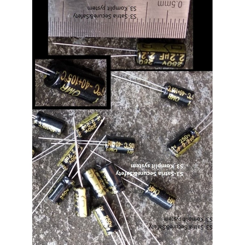 OMR Elco 2.2uF 250V ELKO 2,2uf 250 V dua koma dua 2.2 2,2 UF